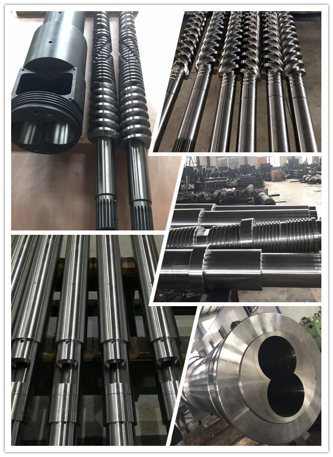 Bimetallic Twin Screw and Barrel for PVC Pipe Board Extruder