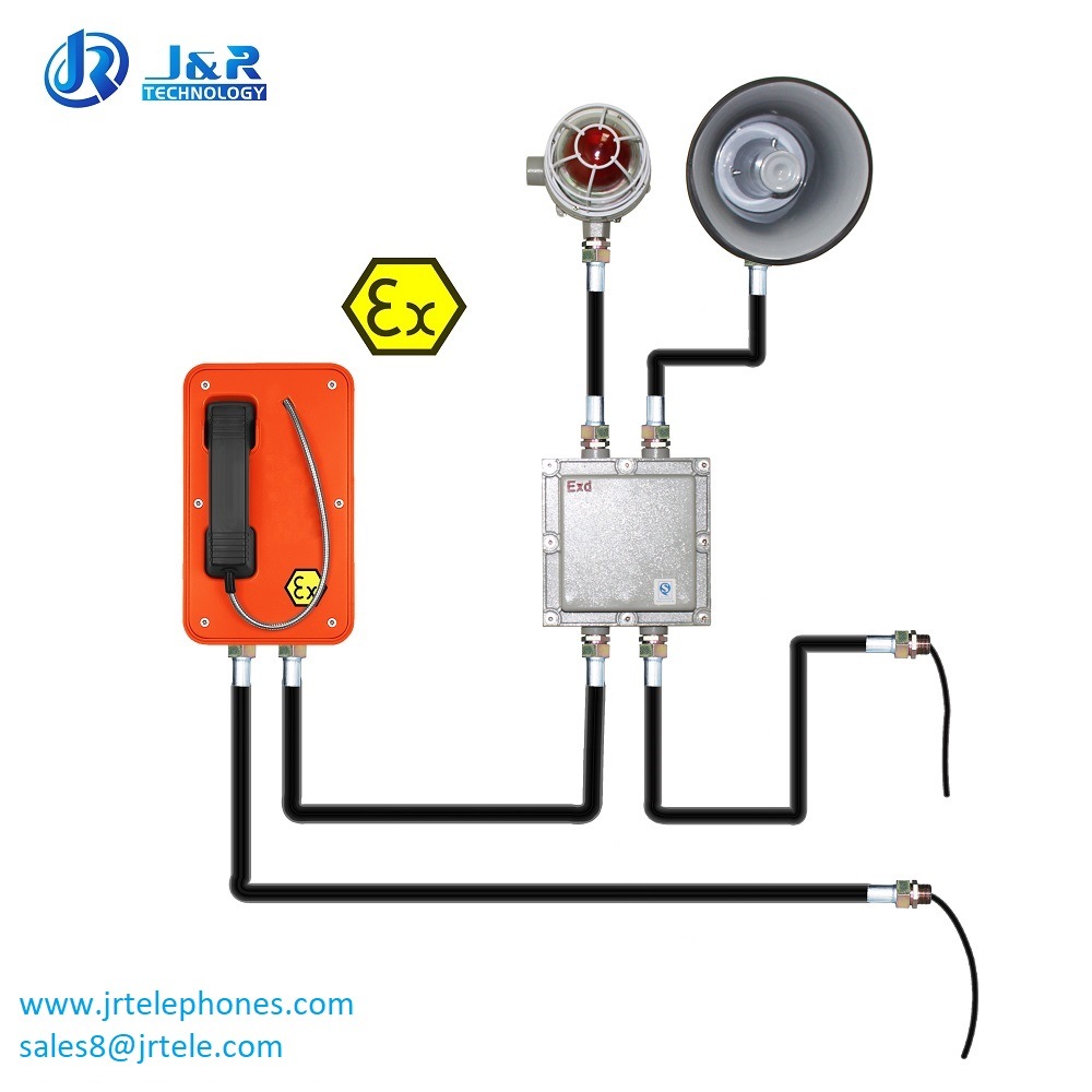 Industrial Explosion Proof Hotline Telephone with Exd Horn& Beacon, Power Station Explosion Proof Telephone