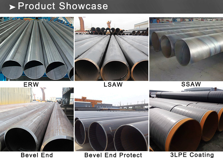 API 5L X52 X60 Psl1 ERW Welded Carbon Steel Pipe
