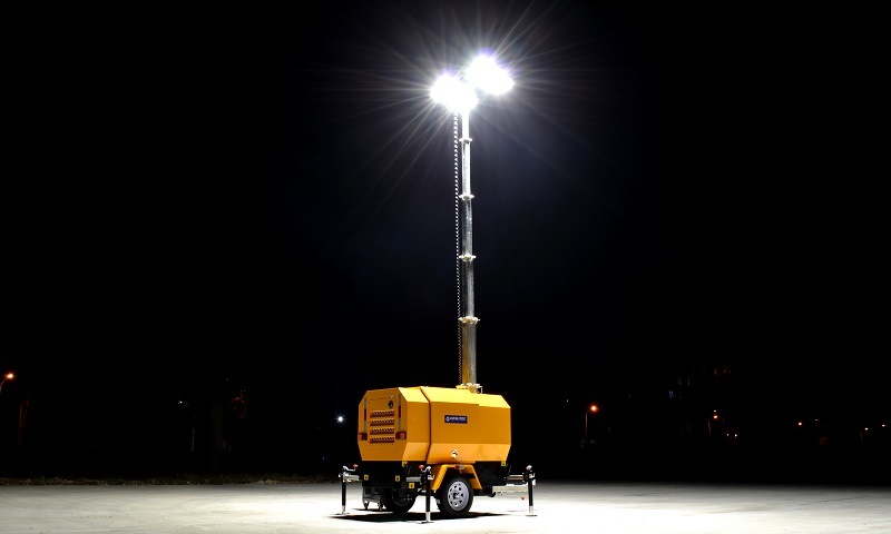 4X1000W Metal Halide Lamps Portable Diesel Lighting Tower with 9m Hydraulic Mast