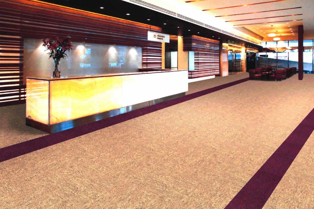 Luxury Colorful Office Tile PVC Bitumen Cushion Wall -to-Wall Carpet Mat for Commercial Use