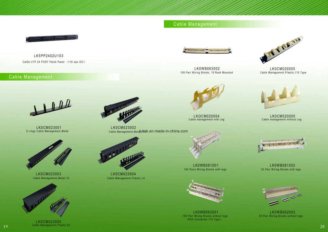 0.5u 24 Ports CAT6 FTP Patch Panel