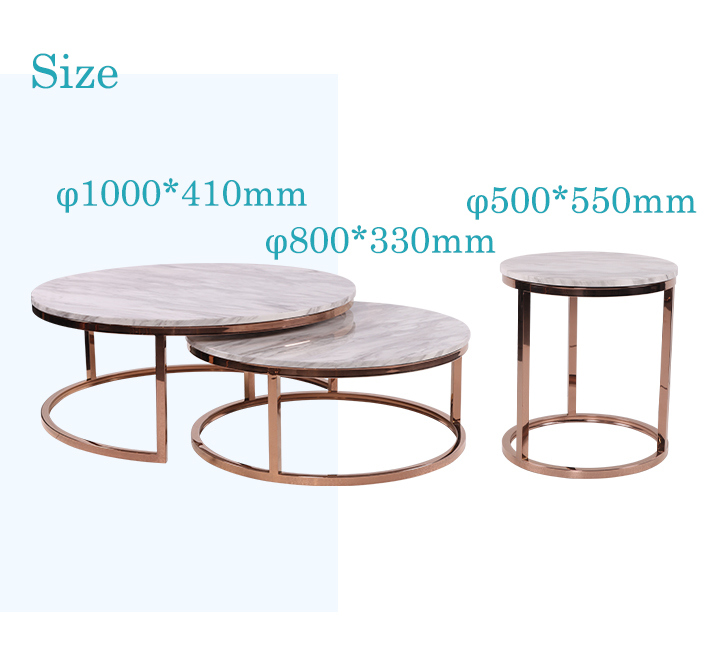 Marble Top+Stainless Steel Painting Rose Gold Color Dining Furniture