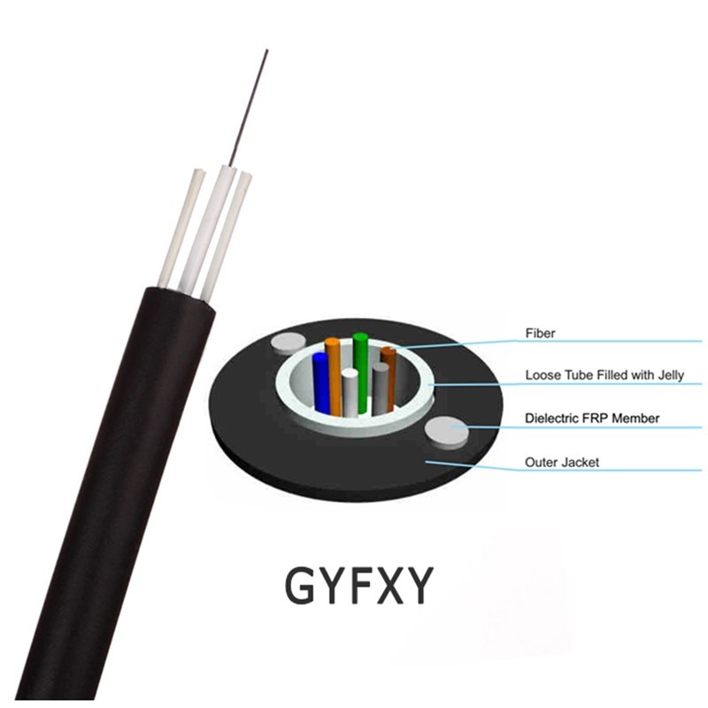 Aerail Non Metallic ADSS 4 Core Optical Fiber Cable with 80m 120m 100m Span