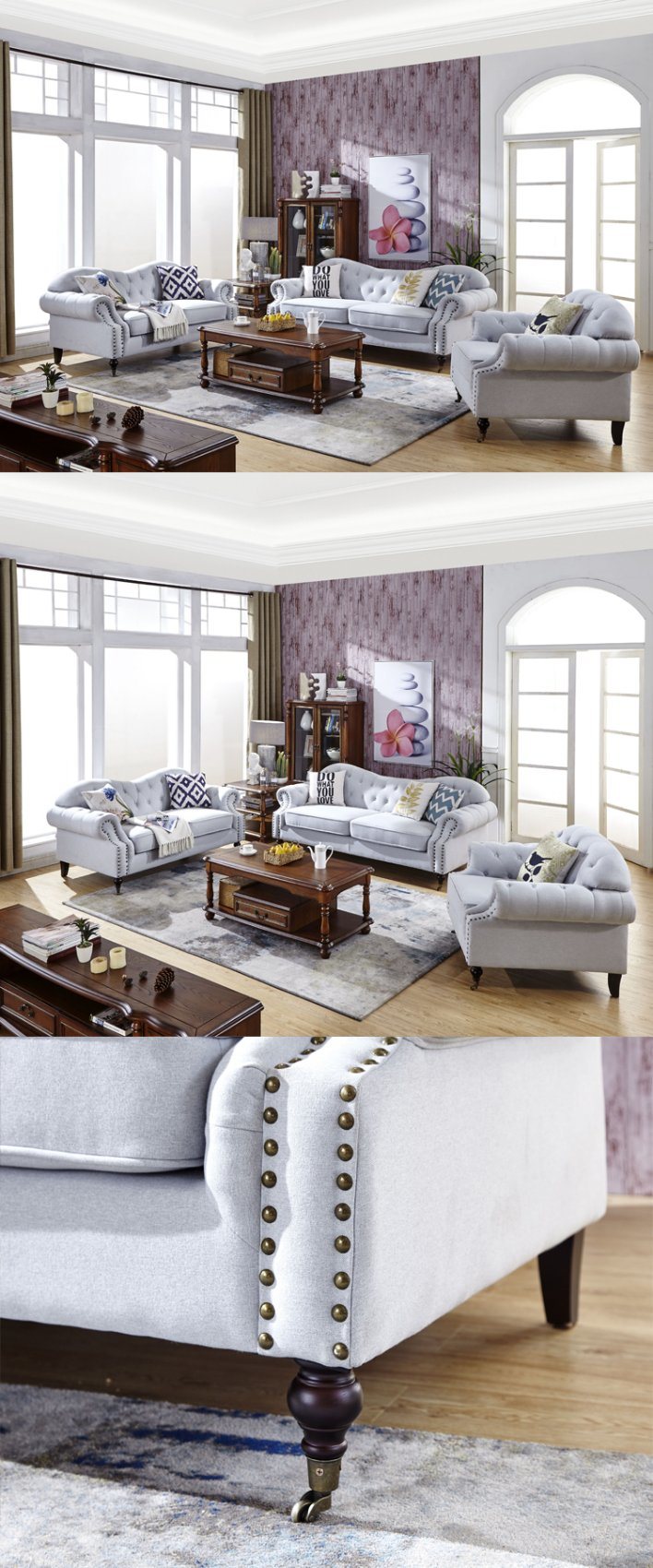 American Style Living Room Fabric Sofa