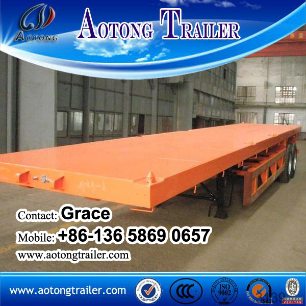 China Factory Tri-Axles Flatbed Container Semi Trailer on Sale