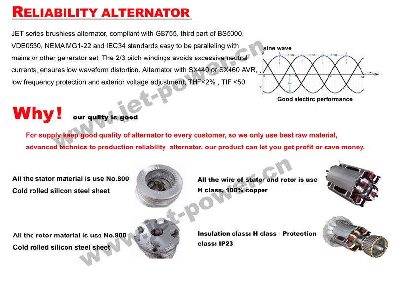 300kVA Double Bearing AC Synchronous Stamford Brushless Alternator