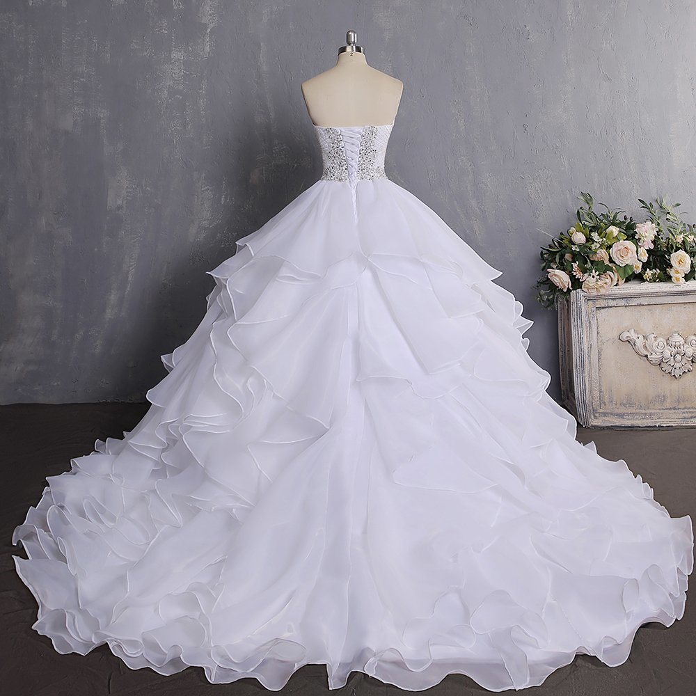 2018 China Ball Gown Vintage Luxury Top 10 Organza Crystal Wedding Dress