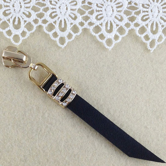 High Quality Zip Head Zipper Pulls for Leather Bags Suede