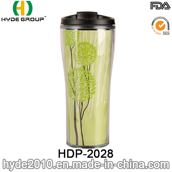 Classical Wall Paper Plastic Coffee Mug Travel Mug (HDP-2028)