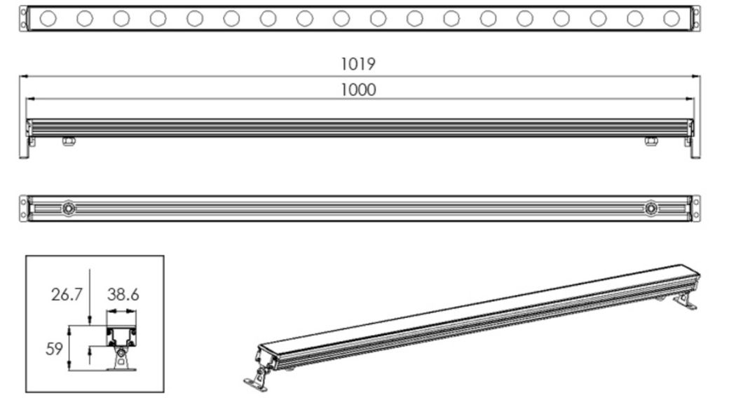 Outdoor DC Low Voltage IP65 Architectural Wall Washer Lamp