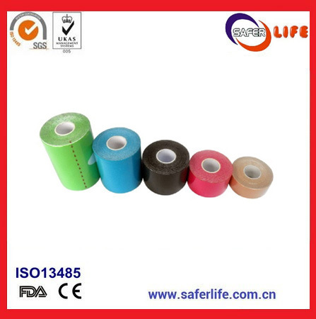 2018 Saferlife Hot Sale Color Elastic Cotton Kinesio Tape 5cm X 5m for Sports Muscle Therapy