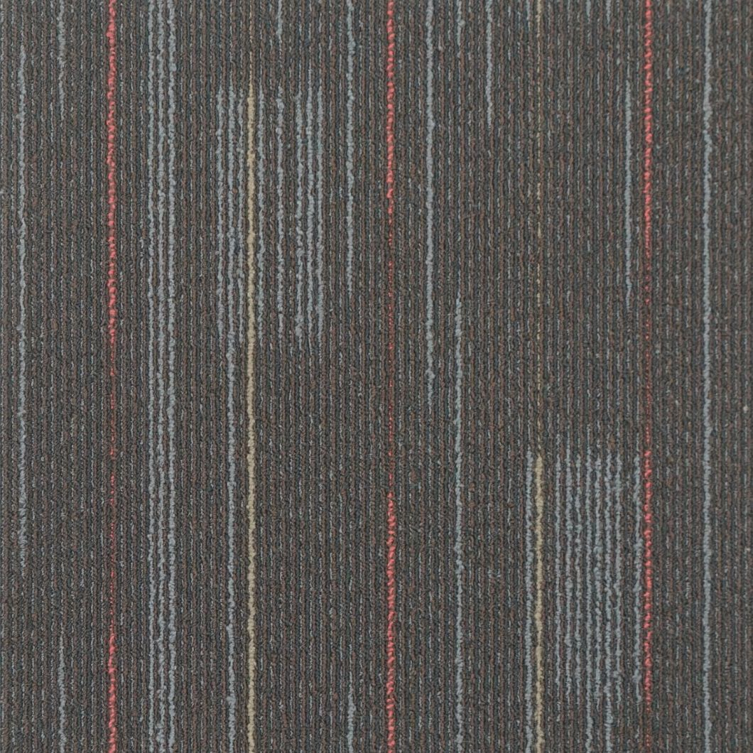 Colorful Fire-Proof Strip Eelegance Graphic Nylon Office Carpet Tile