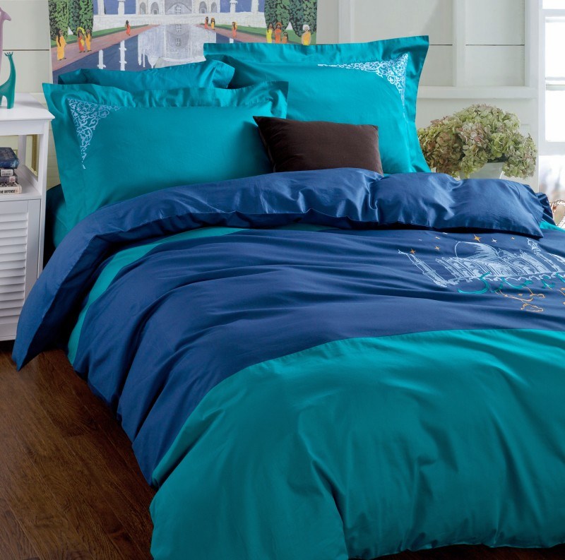 100% Cotton Solid Color Embroidery Bedding Set