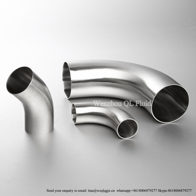 Sanitary Stainless Steel 90 Degree Weld Long Radius Elbow/Bend with SMS/3A/DIN/ISO Standard for Food Grade
