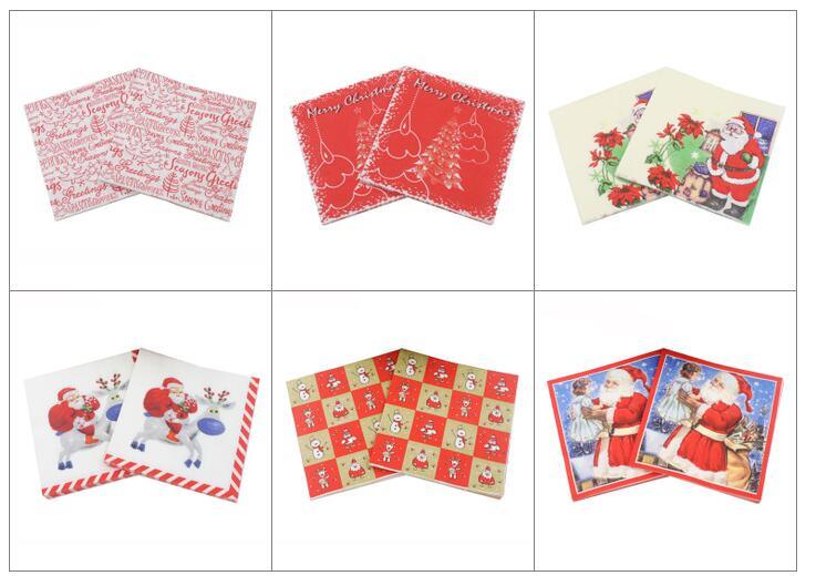 Christmas Logo Custom Disposable Dinner Paper Napkins for Party