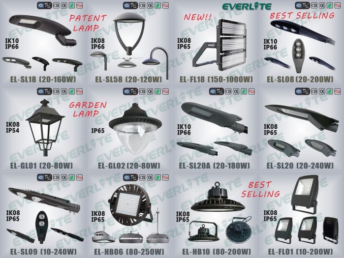 LED Outdoor Light Garden Lamp 110lm/W 60W LED Post Top Lantern