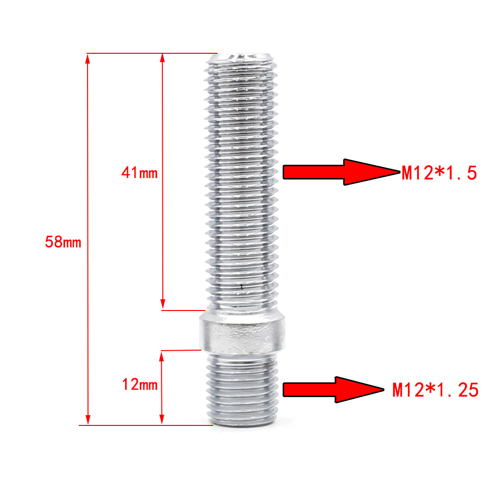 20PCS M12*1.25 to M12*1.5 Wheel Stud Conversion Tall Lug Bolts