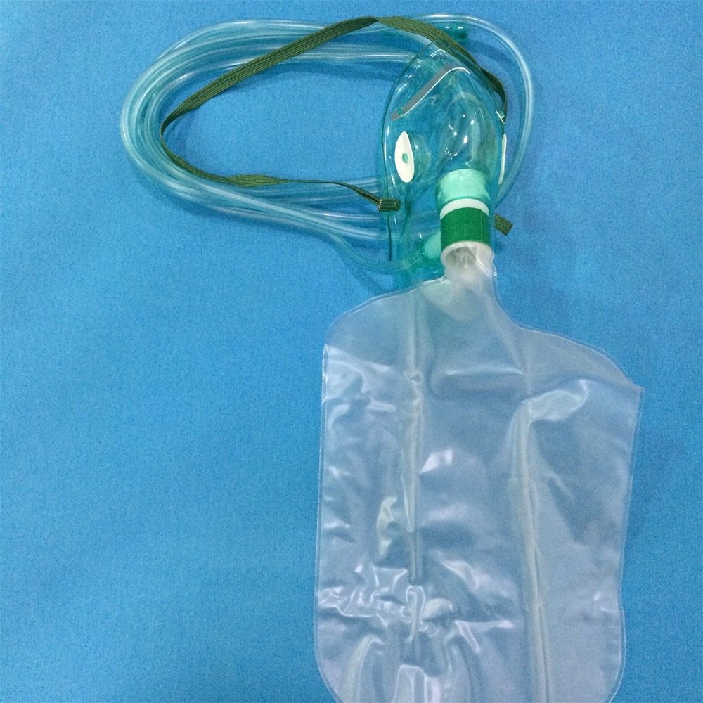 Disposable Non-Rebreathing Oxygen Mask with Reservoir Bag (Green/Transparent, All Types)