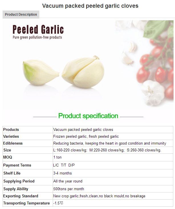 Wholesale Fresh Shelf Life Peeled Garlic