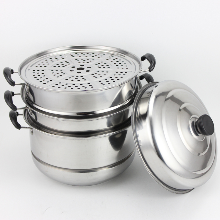 Stainless Steel Cookware Steamer Set with Silicone Handle