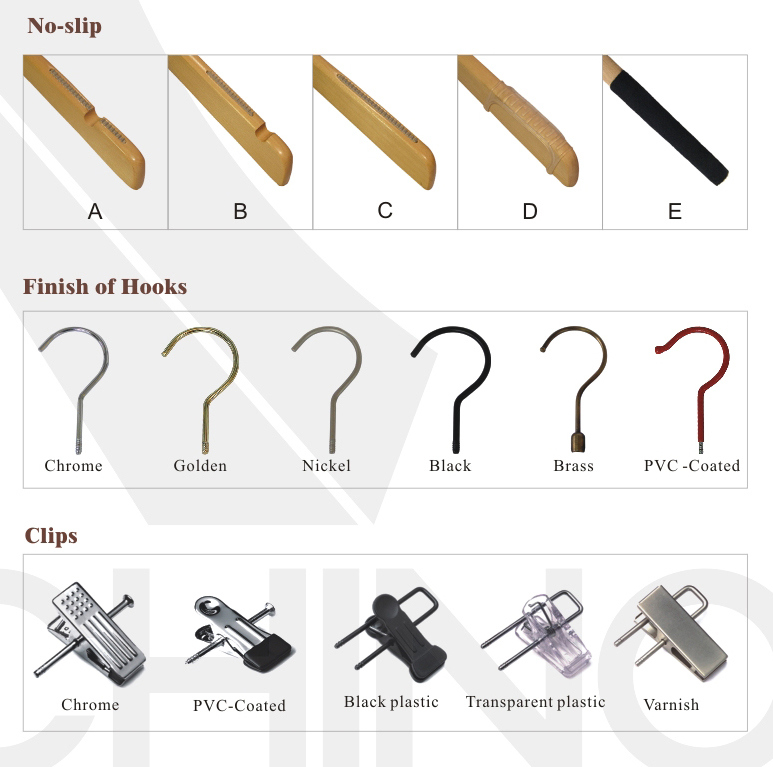 Wooden Luxury Coat Hangers with Metal Hook