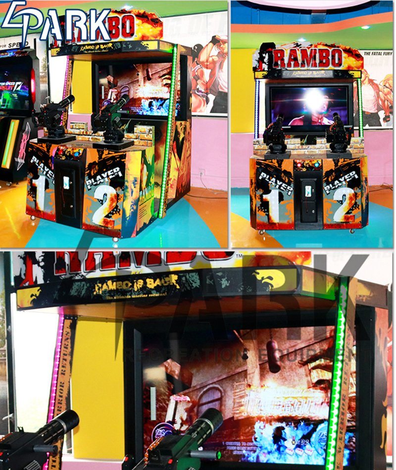 Mental Cabinet Adult 2 Players Rambo II Arcade Gun Shooting Game