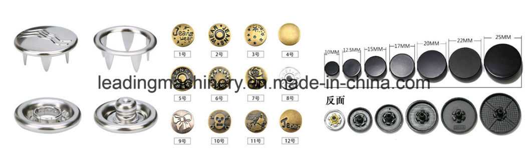 Fashion Ring Prong Pearl Four Parts Press Metal Snap Button