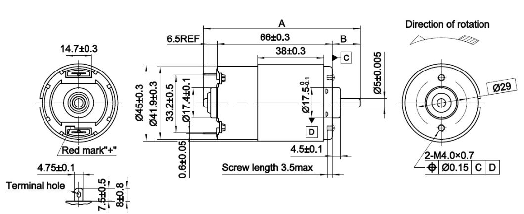 36V High Torque Electric DC Motor RS-775sh for Gardern Tools