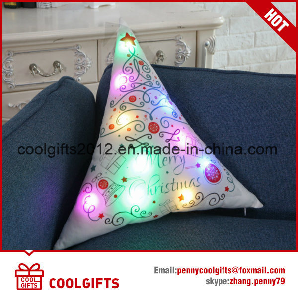 Christmas Gift Star LED Light Cotton Linen Decorative Pillow