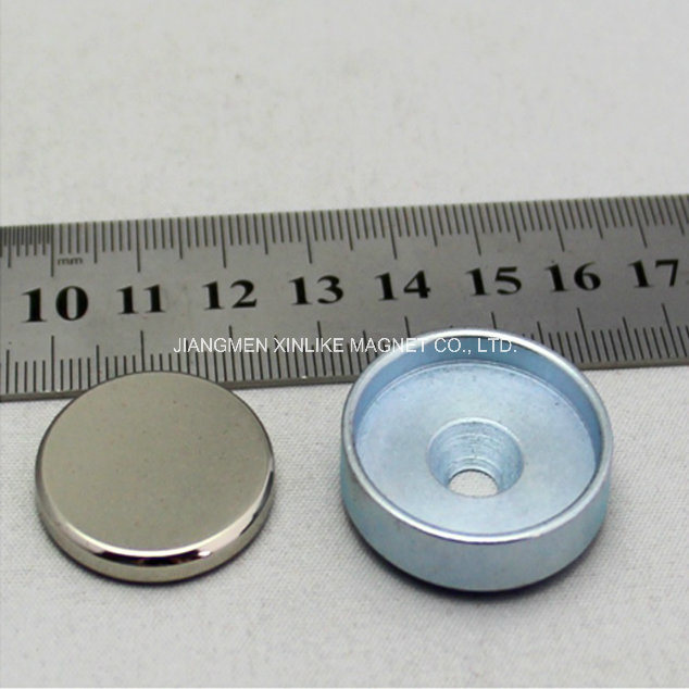 Nickel Neodymium Magnet in Zinc Metal Plate with Countersunk