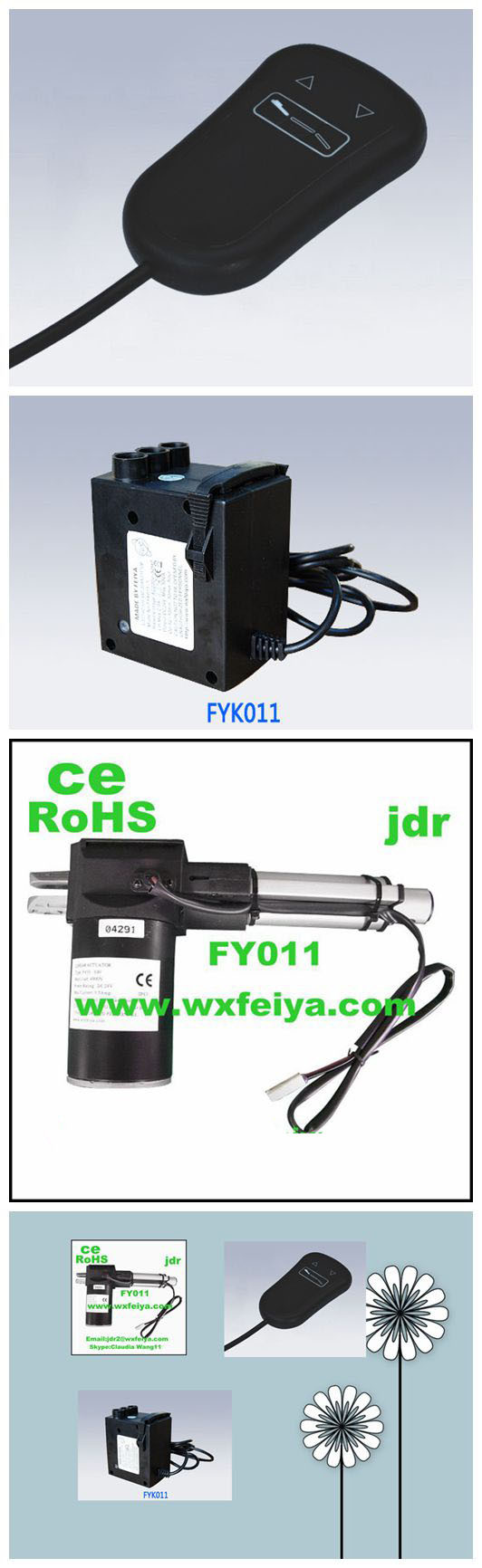 12V or 24V DC Electric Linear Actuator for Furniture, Chair, Sofa