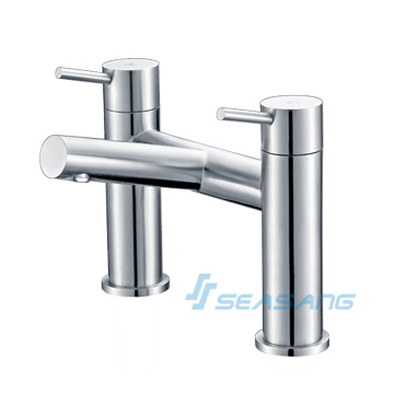 Stainless Steel Bath Shower Double Handle Deck Mounted Tub Tap