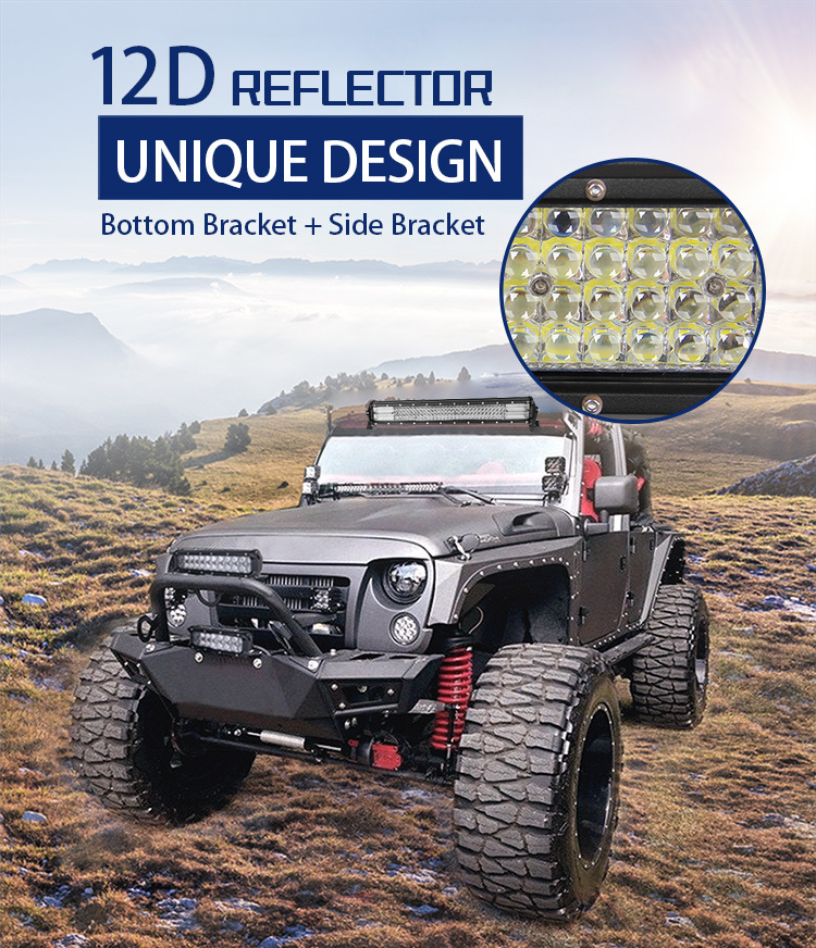 2018 Newst 12D Quad Row LED Light Bar Waterproof 20inch 4X4 LED Light Bar, Wholesale LED Light Bar off Road