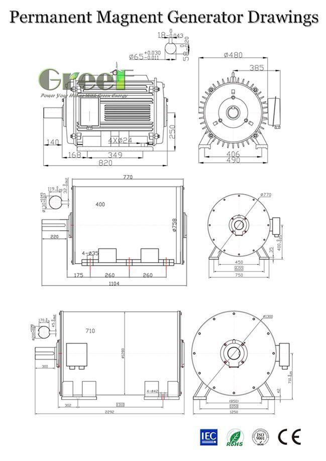 Pmsg Permanent Magnet Synchronous Generator with Low Rpm, Hydro Low Speed Permanent Magnet Alternator 5kw 50kw 5MW