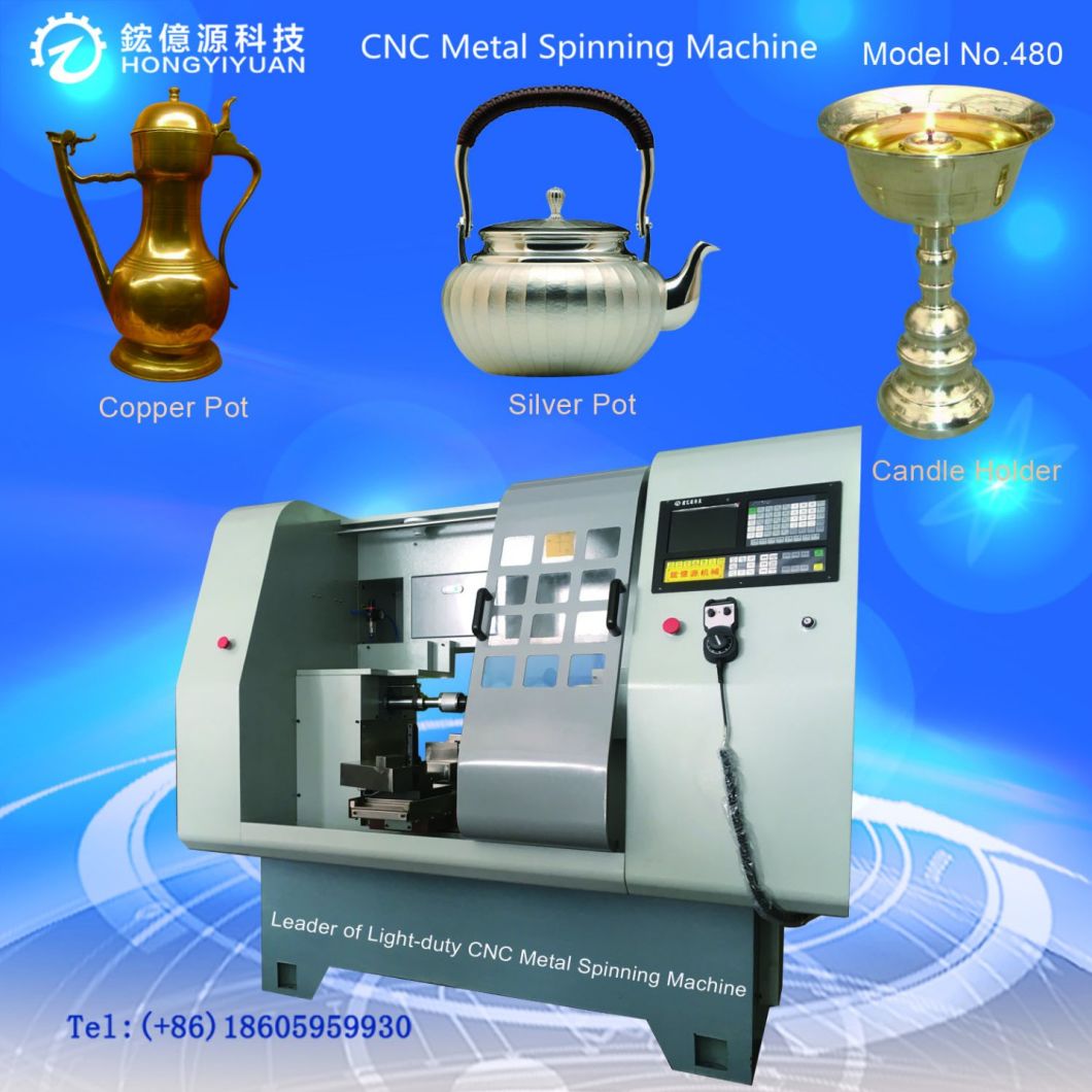 High-Precision Automatic Mini CNC Metal Spinning Lathe Machine (Light-duty 480C-12)