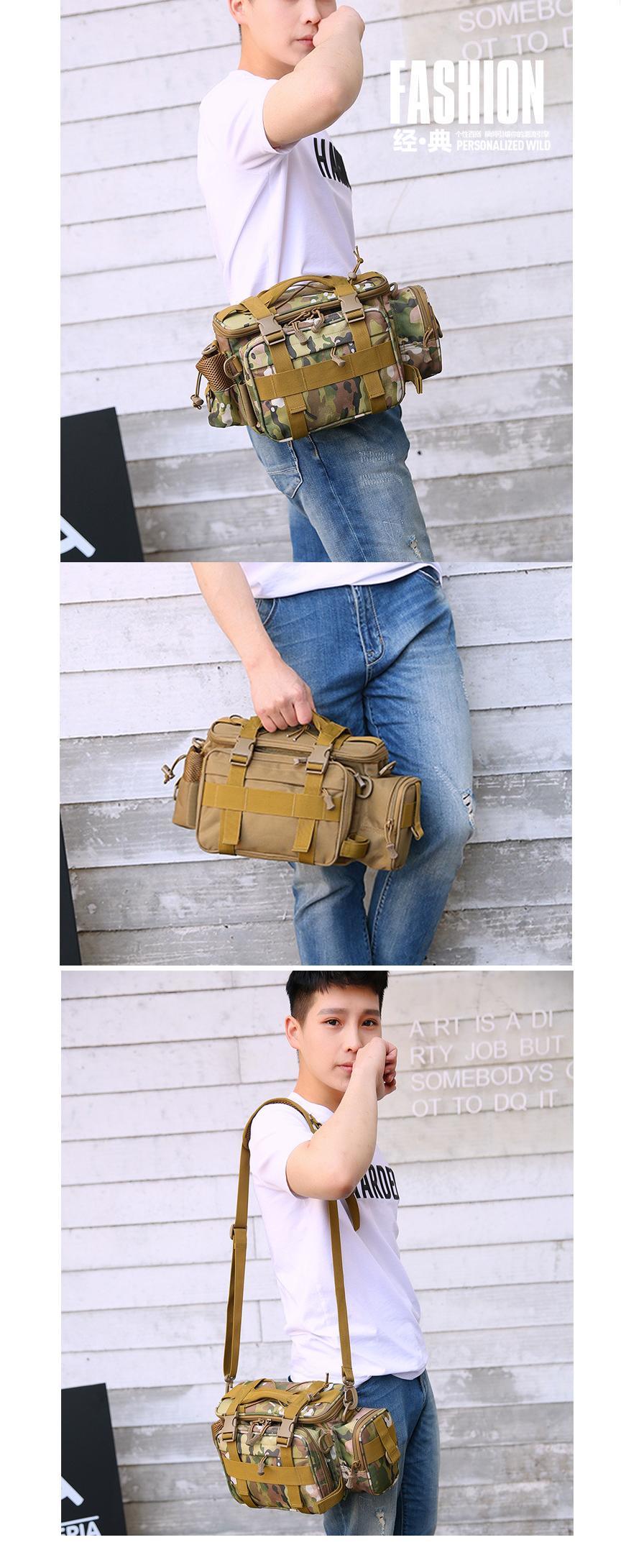 Wholesale Jungle Survival Camouflage Tactical Sling Fishing Backpack Waist Bag