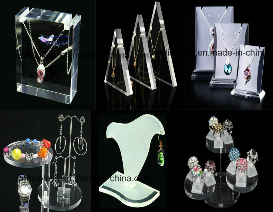 Custom Clear Acrylic Plastic Jewelry Jewellery Necklace Display Set