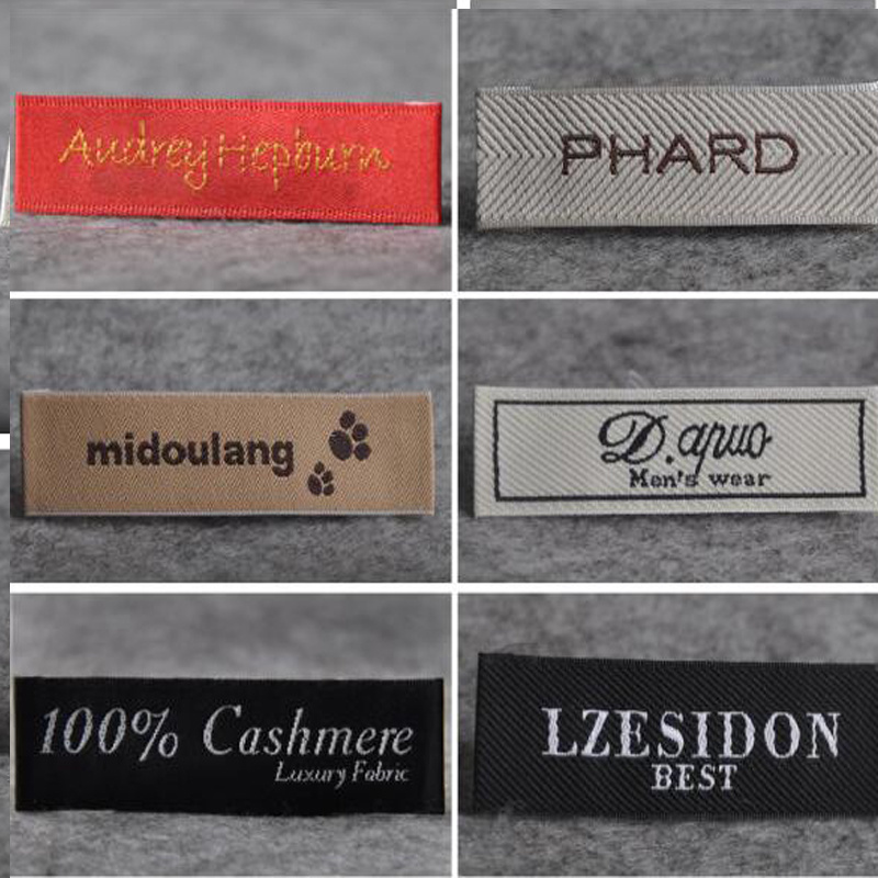 Factory Cheap Custom Brand Clothing Sewing on Damask Tag Neck Main Woven Label