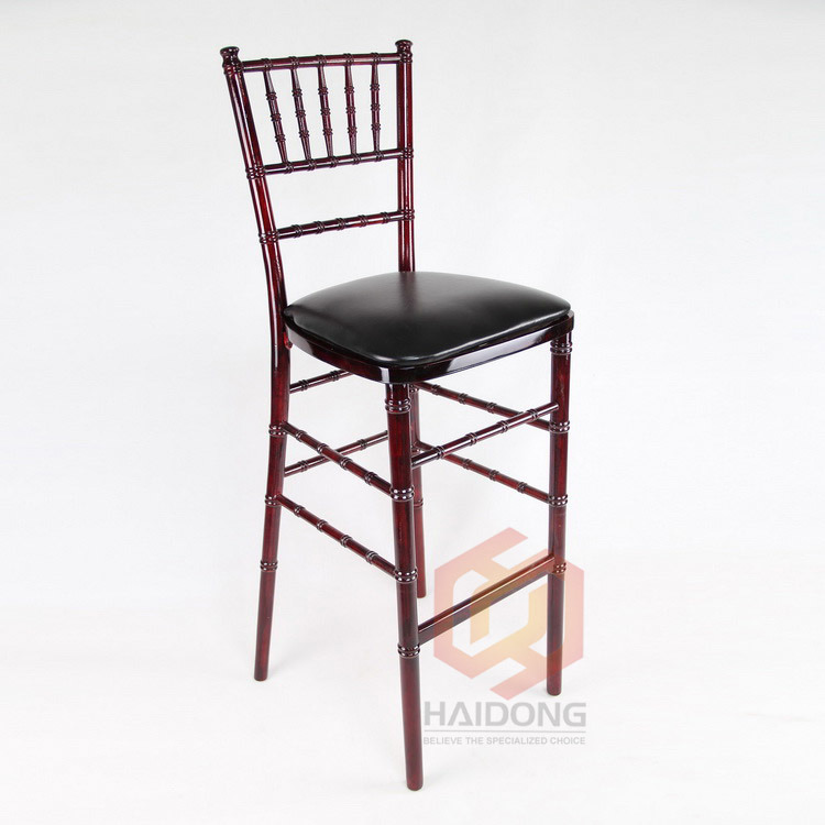 Mahogany Color Beech Wood Chiavari Dining Bar Stool Chair