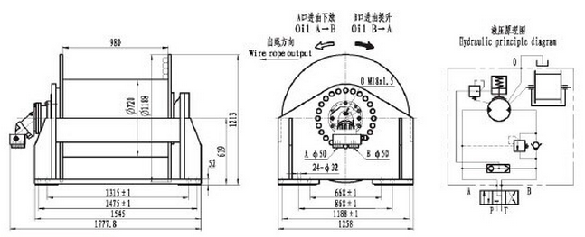 Ini 150 Ton Power Marine Electronic Hydraulic Winch