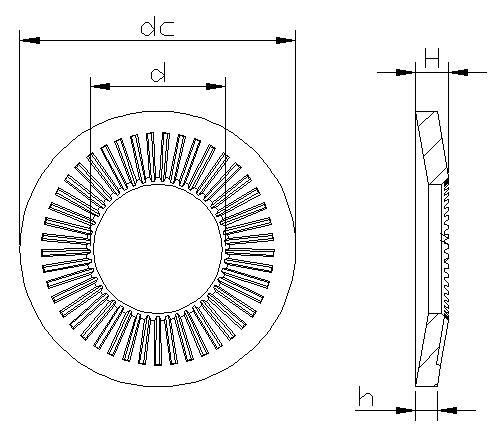 Zinc Plated Nfe25511 Single Side Tooth Washer Metal Disc Spring Washer