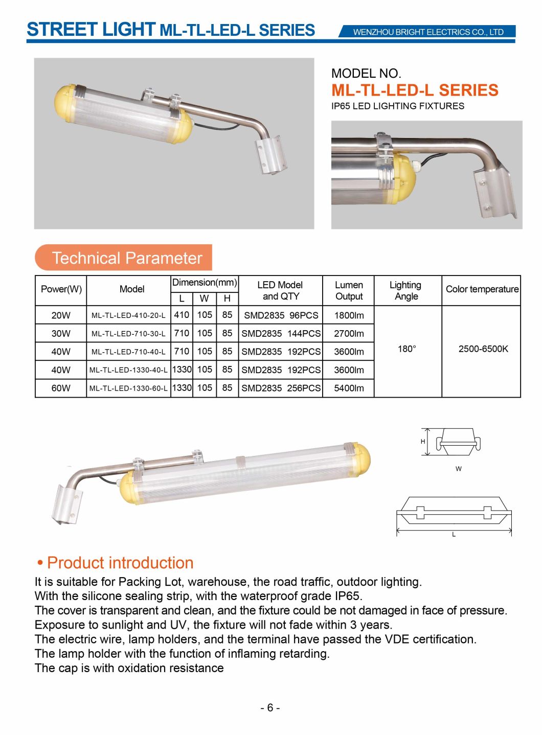 Tri-Proof, IP65 Lot Linear LED, Street Tube Light