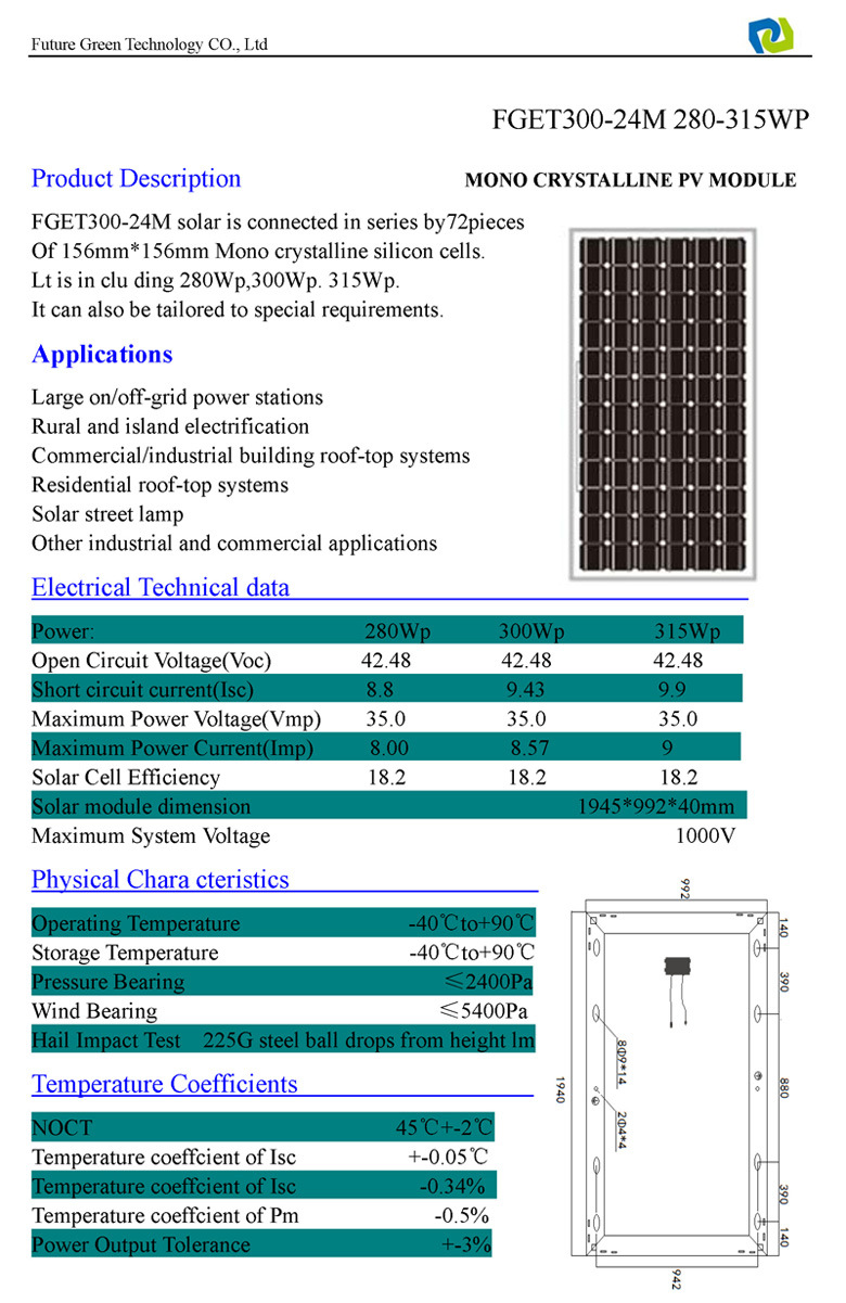 Monocrystalline PV Solar Panel Products China Wholesale