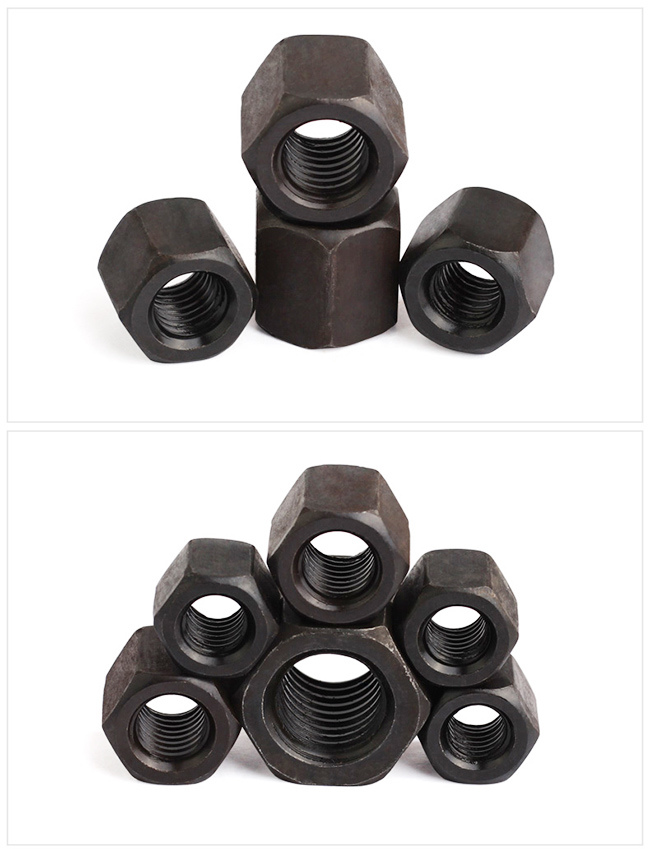 Grade 8 Black Steel Hexagon Head Thick Hex Nut