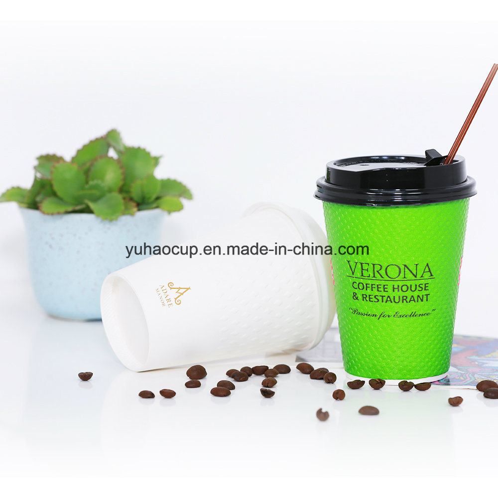 Biodegradable Food Packaging Compostable PLA Ripple Wall Paper Cup