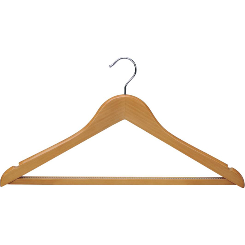 Natural Wooden Coat Hanger with Flat Head