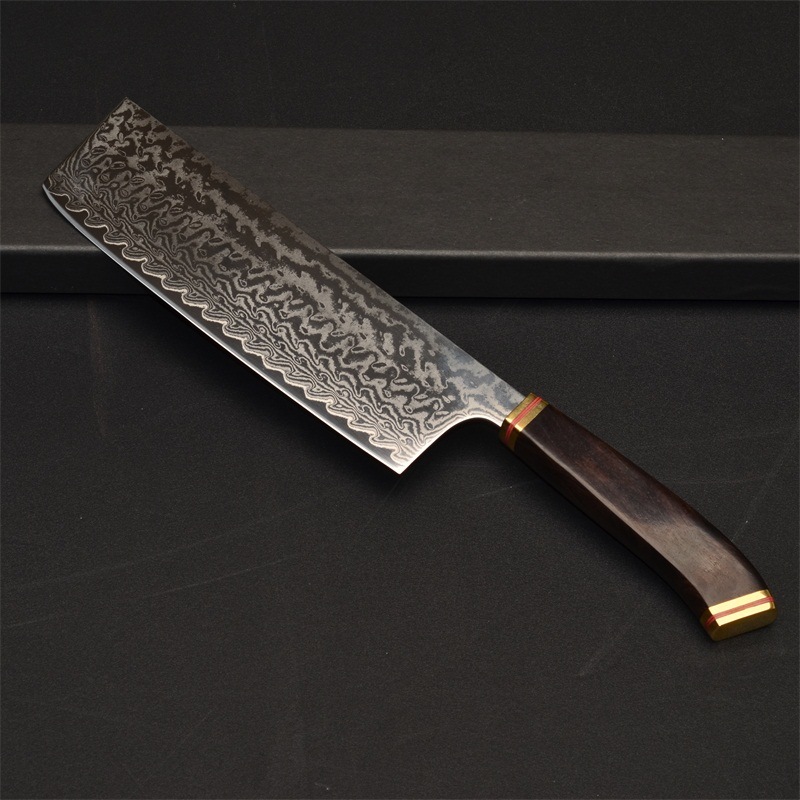 7 Inch Razor Sharp Damascus Core Vg10 Blade for Slicing Meat Fish Veggies Nakiri Japanese Kitchen Knife (JD41)
