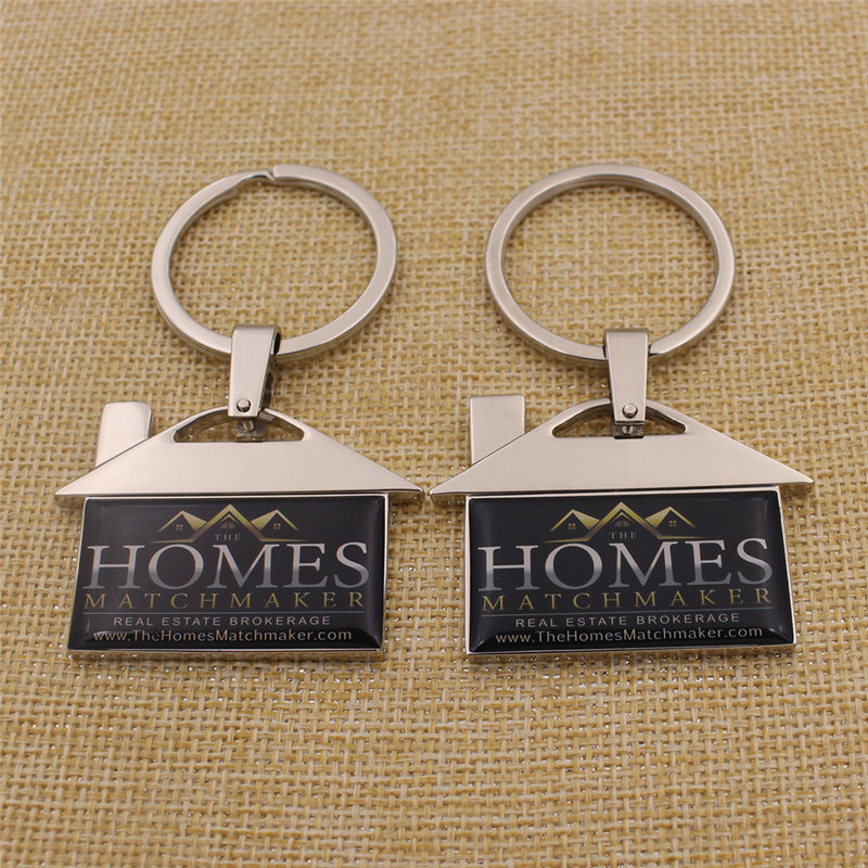 Hot Sale Custom Metal House Keychain with Black Gift Box