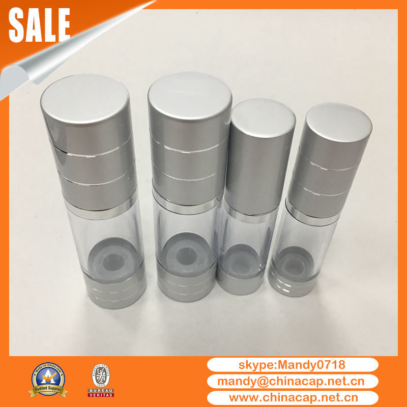 Stock Aluminum PP Transparent Airless Bottles for Lotion Cream